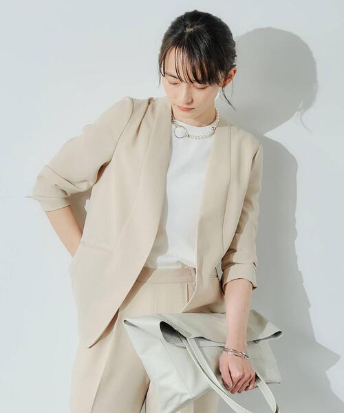 green label relaxing（グリーンレーベルリラクシング）の「[ 手洗い可能 ] CS ソウバリ バックボタン ノースリーブ プルオーバー ニット（ニット/セーター・レディース・ホワイト/ピンク/ブラウン・FREE）」の15枚目の写真