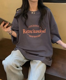 ビッグシルエット ルーズ シンプル ロゴ オーバーサイズ 半袖 Tシャツ