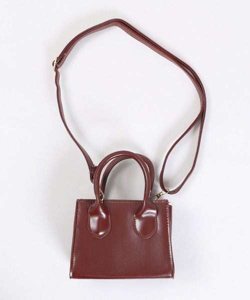 WC（ダブル シー）の「ミニハンドルスクエアバッグ（ショルダーバッグ・レディース・アイボリー/ブラック/ブラウン・FREE）」の3枚目の写真