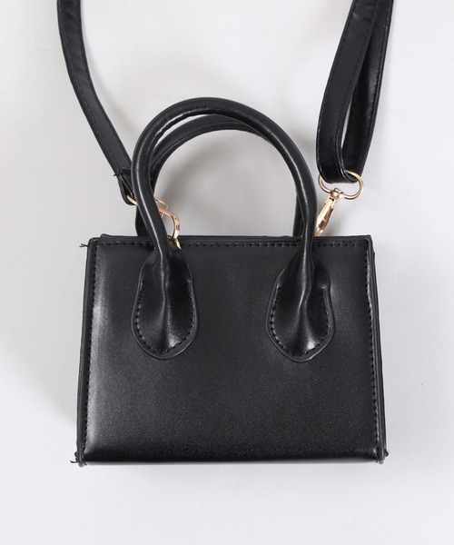 WC（ダブル シー）の「ミニハンドルスクエアバッグ（ショルダーバッグ・レディース・アイボリー/ブラック/ブラウン・FREE）」の4枚目の写真