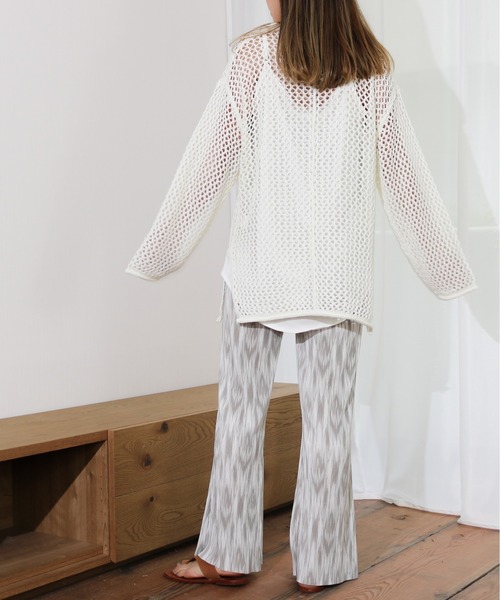 Per sist ence（パーシエンス）の「Per sist ence/パーシエンス　透かし編みチュニック（ニット/セーター・レディース・ブラック/オフホワイト/オレンジ・FREE）」の9枚目の写真