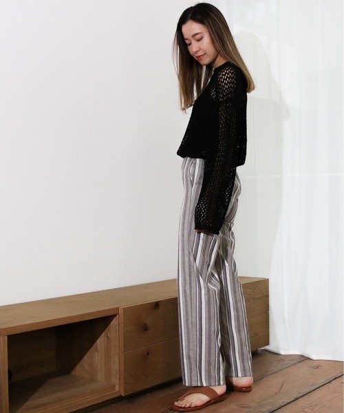 Per sist ence（パーシエンス）の「Per sist ence/パーシエンス　透かし編みチュニック（ニット/セーター・レディース・ブラック/オフホワイト/オレンジ・FREE）」の13枚目の写真