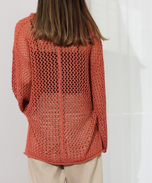 Per sist ence（パーシエンス）の「Per sist ence/パーシエンス　透かし編みチュニック（ニット/セーター・レディース・ブラック/オフホワイト/オレンジ・FREE）」の19枚目の写真