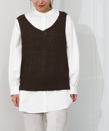 Per sist ence/パーシエンス テープヤーン 天竺編みノースリーブニット