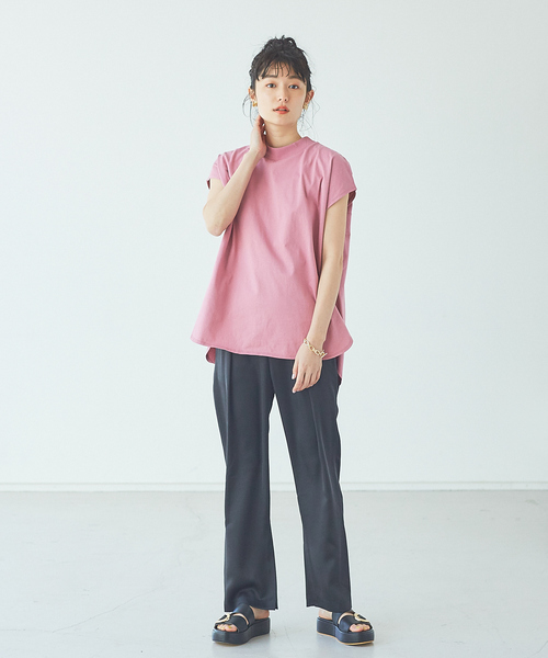 abahouse mavie（アバハウスマヴィ）の「【EC先行販売】モックネックチュニック（Tシャツ/カットソー・レディース・ホワイト/チャコールグレー/ブラック/スモークピンク・フリー）」の18枚目の写真