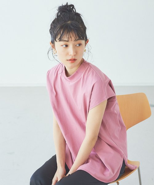 abahouse mavie（アバハウスマヴィ）の「【EC先行販売】モックネックチュニック（Tシャツ/カットソー・レディース・ホワイト/チャコールグレー/ブラック/スモークピンク・フリー）」の21枚目の写真