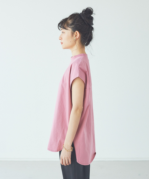 abahouse mavie（アバハウスマヴィ）の「【EC先行販売】モックネックチュニック（Tシャツ/カットソー・レディース・ホワイト/チャコールグレー/ブラック/スモークピンク・フリー）」の15枚目の写真