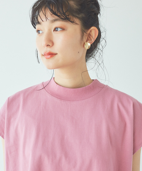 abahouse mavie（アバハウスマヴィ）の「【EC先行販売】モックネックチュニック（Tシャツ/カットソー・レディース・ホワイト/チャコールグレー/ブラック/スモークピンク・フリー）」の10枚目の写真