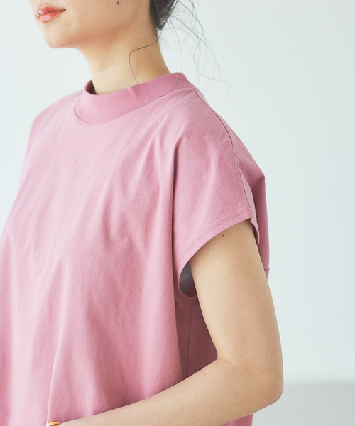 abahouse mavie（アバハウスマヴィ）の「【EC先行販売】モックネックチュニック（Tシャツ/カットソー・レディース・ホワイト/チャコールグレー/ブラック/スモークピンク・フリー）」の8枚目の写真