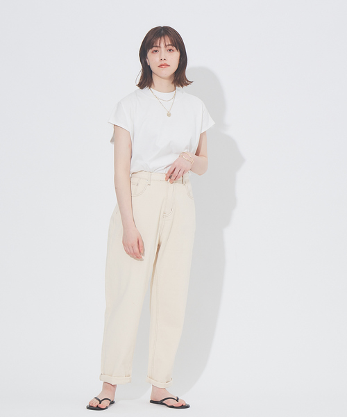 abahouse mavie（アバハウスマヴィ）の「【EC先行販売】モックネックチュニック（Tシャツ/カットソー・レディース・ホワイト/チャコールグレー/ブラック/スモークピンク・フリー）」の11枚目の写真