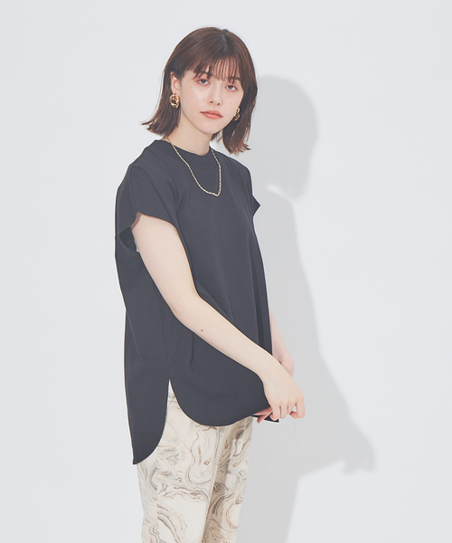abahouse mavie（アバハウスマヴィ）の「【EC先行販売】モックネックチュニック（Tシャツ/カットソー・レディース・ホワイト/チャコールグレー/ブラック/スモークピンク・フリー）」の17枚目の写真