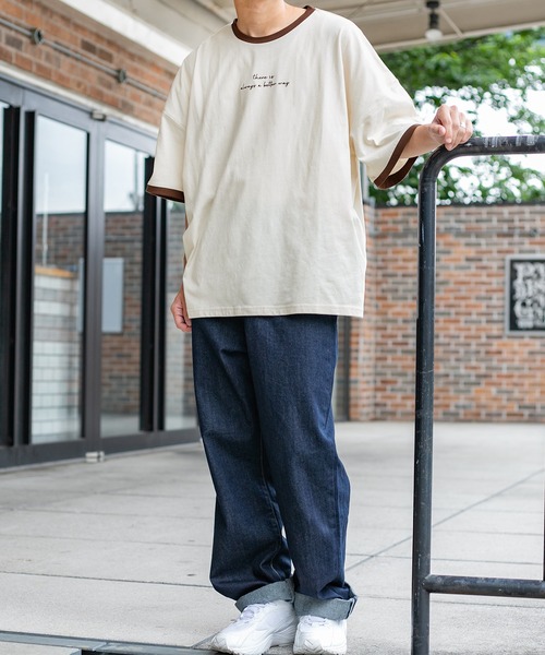 PairPair（ペアペア）の「バッグフォトプリントリンガーT（ユニセックス）（Tシャツ/カットソー・レディース・アイボリー/スミクロ/グレイッシュブルー・MEDIUM/LARGE）」の18枚目の写真