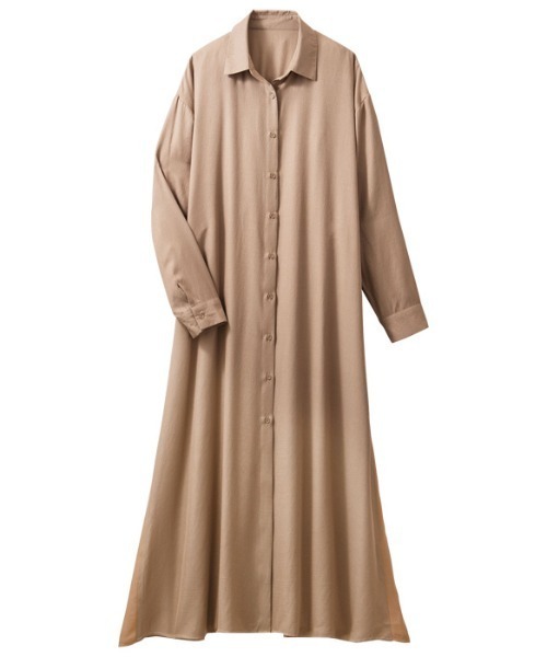 GeeRA（ジーラ）の「バックプリーツシャツワンピース（シャツワンピース・レディース・アイボリー/ネイビー/ベージュ・X-LARGE/LARGE/MEDIUM）」の12枚目の写真