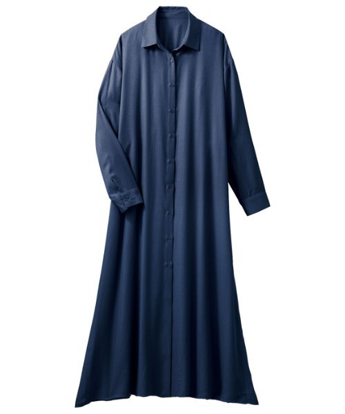 GeeRA（ジーラ）の「バックプリーツシャツワンピース（シャツワンピース・レディース・アイボリー/ネイビー/ベージュ・X-LARGE/LARGE/MEDIUM）」の14枚目の写真