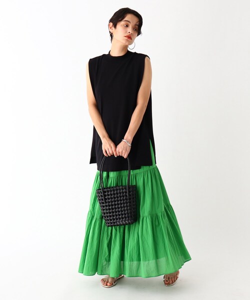 OPAQUE.CLIP（オペークドットクリップ）の「◆タックフレンチスリーブニット【WEB限定カラー・サイズ】（ニット/セーター・レディース・ブラック/サンドベージュ/ガンメタ/ホワイト系/オリーブ系3・38/40/42）」の6枚目の写真