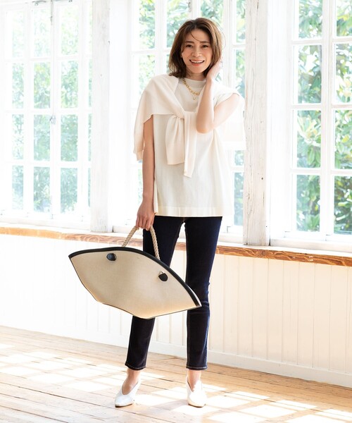 OPAQUE.CLIP（オペークドットクリップ）の「◆タックフレンチスリーブニット【WEB限定カラー・サイズ】（ニット/セーター・レディース・ブラック/サンドベージュ/ガンメタ/ホワイト系/オリーブ系3・38/40/42）」の11枚目の写真