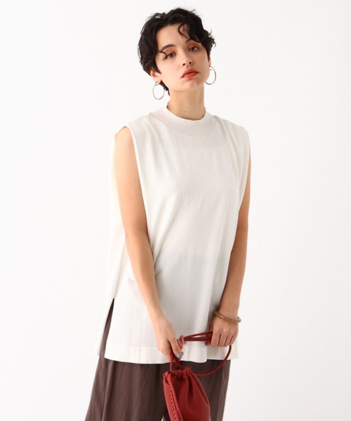 OPAQUE.CLIP（オペークドットクリップ）の「◆タックフレンチスリーブニット【WEB限定カラー・サイズ】（ニット/セーター・レディース・ブラック/サンドベージュ/ガンメタ/ホワイト系/オリーブ系3・38/40/42）」の9枚目の写真