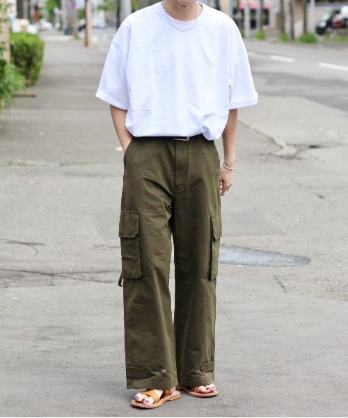 y/m by れぽすけ(イムバイレポスケ)の「ワイドミリタリーパンツ(カーゴパンツ・メンズ・ブラック/カーキ・MEDIUM/LARGE)」の19枚目の写真