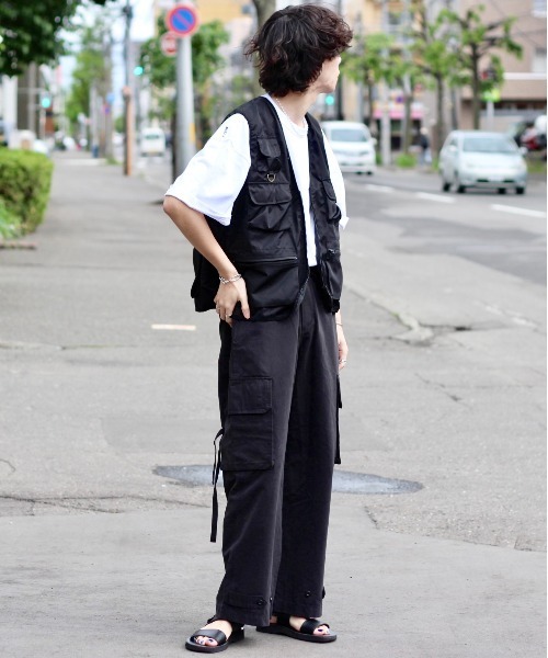 y/m by れぽすけ(イムバイレポスケ)の「ワイドミリタリーパンツ(カーゴパンツ・メンズ・ブラック/カーキ・MEDIUM/LARGE)」の11枚目の写真
