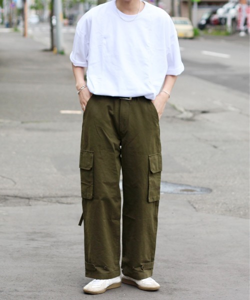 y/m by れぽすけ(イムバイレポスケ)の「ワイドミリタリーパンツ(カーゴパンツ・メンズ・ブラック/カーキ・MEDIUM/LARGE)」の15枚目の写真