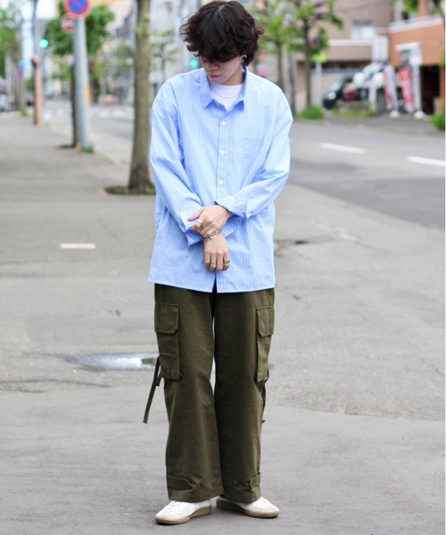 y/m by れぽすけ(イムバイレポスケ)の「ワイドミリタリーパンツ(カーゴパンツ・メンズ・ブラック/カーキ・MEDIUM/LARGE)」の3枚目の写真