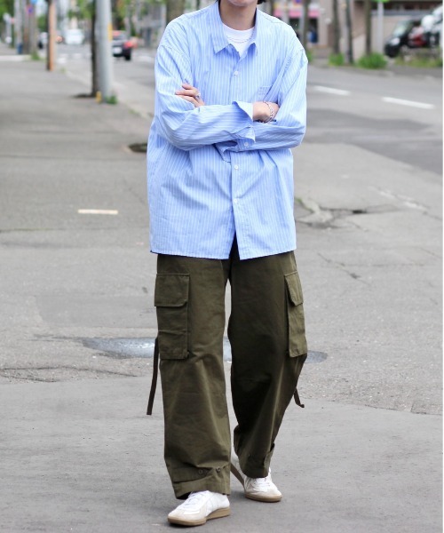 y/m by れぽすけ(イムバイレポスケ)の「ワイドミリタリーパンツ(カーゴパンツ・メンズ・ブラック/カーキ・MEDIUM/LARGE)」の6枚目の写真