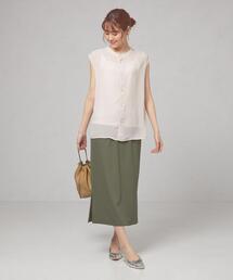 closet story | ＜closet story（クローゼットストーリー）＞ジョーゼット バックボタン フレンチスリーブ ブラウス -手洗い可能-(シャツ/ブラウス)