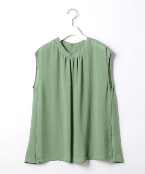 closet story（クローゼットストーリー）の「＜closet story（クローゼットストーリー）＞ジョーゼット バックボタン フレンチスリーブ ブラウス -手洗い可能-（シャツ/ブラウス・レディース・ライム/ダークグレー/ナチュラル・FREE）」の15枚目の写真