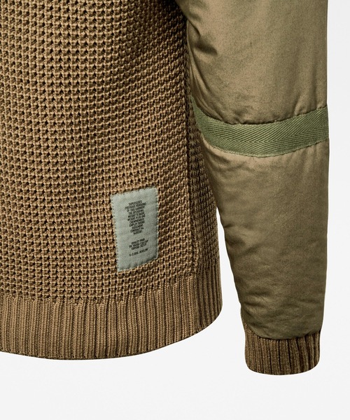 G-STAR（ジースター）の「WOVEN MIX KNITTED SWEATER/ロゴ/セーター（ニット/セーター・メンズ・オリーブ/ダークブラック・SMALL/X-SMALL/X-LARGE/LARGE/MEDIUM）」の4枚目の写真