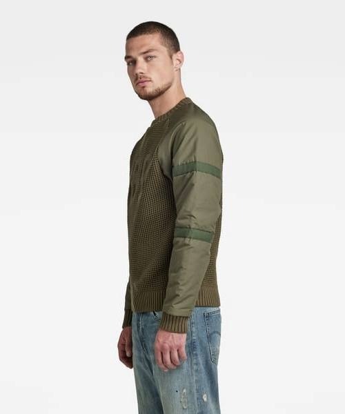 G-STAR（ジースター）の「WOVEN MIX KNITTED SWEATER/ロゴ/セーター（ニット/セーター・メンズ・オリーブ/ダークブラック・SMALL/X-SMALL/X-LARGE/LARGE/MEDIUM）」の15枚目の写真