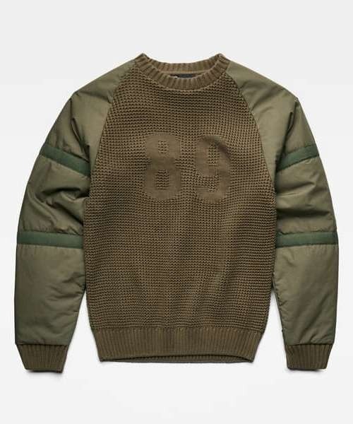 G-STAR（ジースター）の「WOVEN MIX KNITTED SWEATER/ロゴ/セーター（ニット/セーター・メンズ・オリーブ/ダークブラック・SMALL/X-SMALL/X-LARGE/LARGE/MEDIUM）」の20枚目の写真