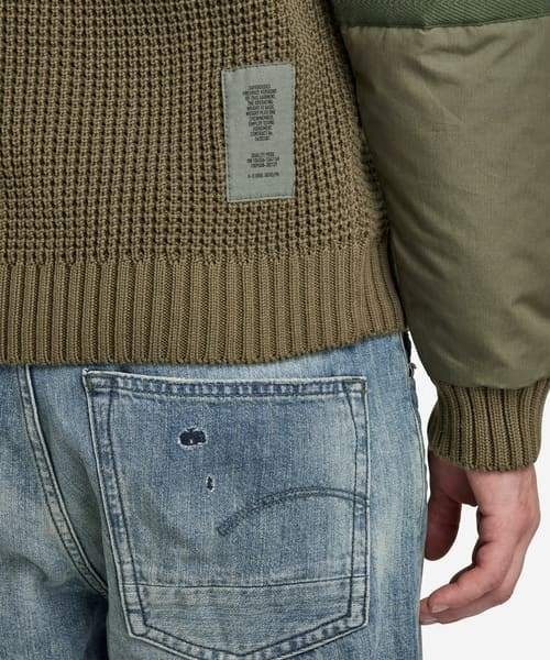 G-STAR（ジースター）の「WOVEN MIX KNITTED SWEATER/ロゴ/セーター（ニット/セーター・メンズ・オリーブ/ダークブラック・SMALL/X-SMALL/X-LARGE/LARGE/MEDIUM）」の17枚目の写真