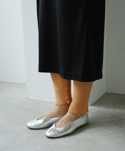 cardo fabrica(カルドファブリカ)の「◇オーガニックWガーゼ レギンス(レギンス/スパッツ・レディース・ブラック/キナリ/オレンジ・FREE)」の1枚目の写真