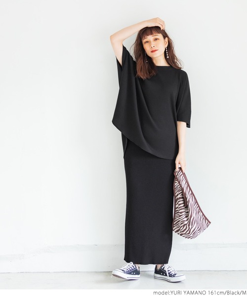 coca(coca)(コカ)の「ラフワッフルモモンガトップス(Tシャツ/カットソー・レディース・ブラック/チャコールグレー・M/L)」の12枚目の写真