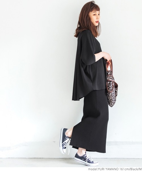 coca(coca)(コカ)の「ラフワッフルモモンガトップス(Tシャツ/カットソー・レディース・ブラック/チャコールグレー・M/L)」の13枚目の写真