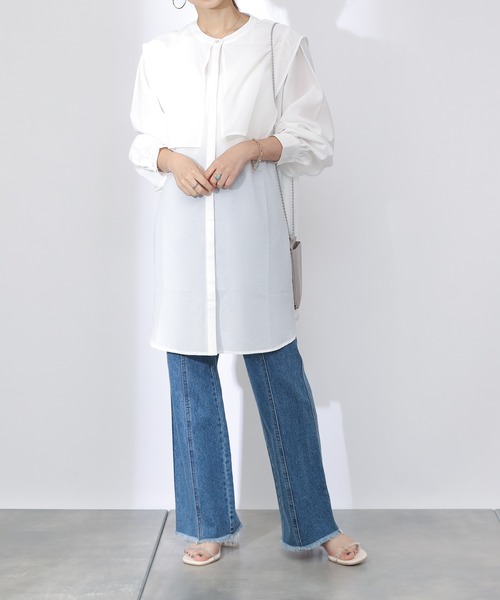 COLONY 2139（コロニートゥーワンスリーナイン）の「セーラーカラーブラウス（シャツ/ブラウス・レディース・ブラック/オフホワイト・FREE）」の6枚目の写真