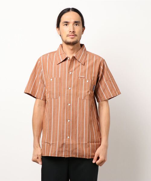 Branchworks（ブランチワークス）の「【Branchworks】綿麻ストライプ 両ポケットシャツ（シャツ/ブラウス・メンズ・ホワイト/グレー/ブラウン・LARGE/MEDIUM）」の3枚目の写真