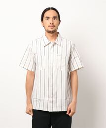 【Branchworks】綿麻ストライプ 両ポケットシャツ