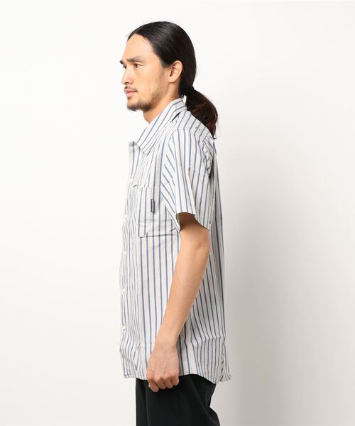 Branchworks（ブランチワークス）の「【Branchworks】綿麻ストライプ 両ポケットシャツ（シャツ/ブラウス・メンズ・ホワイト/グレー/ブラウン・LARGE/MEDIUM）」の5枚目の写真