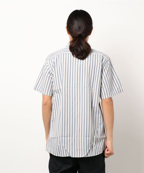 Branchworks（ブランチワークス）の「【Branchworks】綿麻ストライプ 両ポケットシャツ（シャツ/ブラウス・メンズ・ホワイト/グレー/ブラウン・LARGE/MEDIUM）」の4枚目の写真
