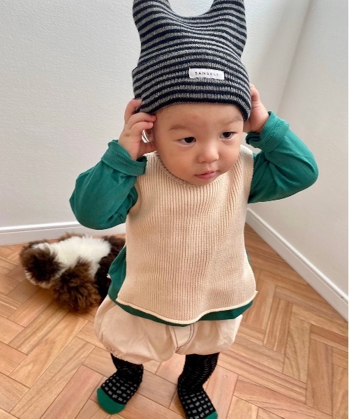 SANSeLF(サンセルフ)の「【SANSeLF】cotton balloon pants sank21a004(その他パンツ・キッズ・ライトブルー/アイボリー・S/M/L)」の4枚目の写真