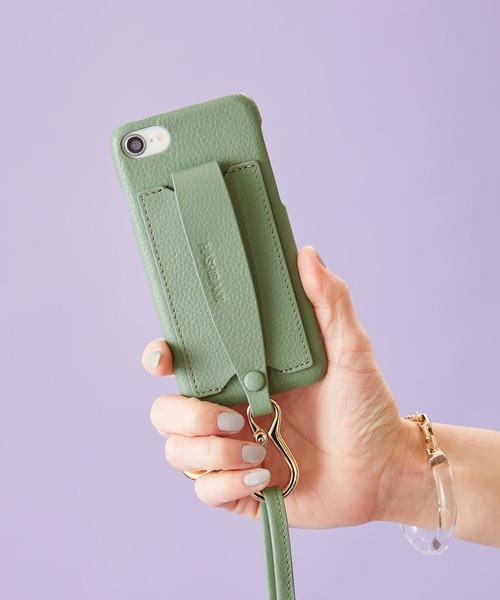 HASHIBAMI（ハシバミ）の「【HASHIBAMI】カラバッシュ ストラップ iPhoneケース ※iPhone 7/8/SE(第2/第3世代) 用（スマホケース/カバー・レディース・シルバー/グレイッシュベージュ/ブラック/イエロー/グレイッシュブルー/モスグリーン/ライラック/オレンジ/ナチュラル/ブルーパープル/ボルドー/ネイビー/ライトグリーン/コーラルピンク/マルチ/サンドベージュ/ブラウン/ベビーピンク/ゴールド/レモンイエロー/アクア・FREE）」の8枚目の写真