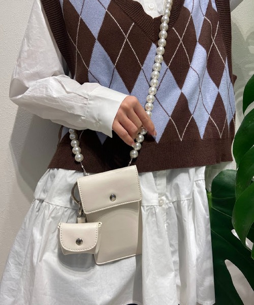 SPINNS(スピンズ)の「【組み合わせ自由自在】フェイクレザーカスタムバッグ ミニケース(ポーチ・レディース・アイボリー/ブラック/アニマル/チェック/グリーン/ブラック系その他・ONESIZE)」の19枚目の写真