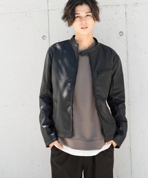 Mossimo | mossimo モッシモ レザーライク シングル ライダースジャケット(ライダースジャケット)