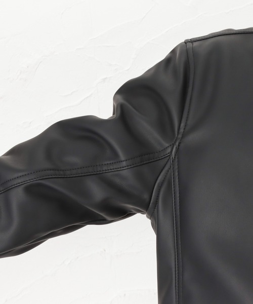 Mossimo（モッシモ）の「mossimo モッシモ レザーライク シングル ライダースジャケット（ライダースジャケット・メンズ・ブラック/ベージュ・M/XL/L）」の16枚目の写真