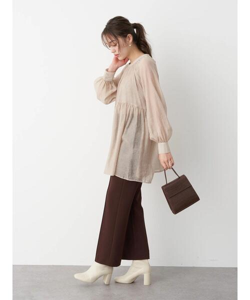 earth music&ecology（アースミュージックアンドエコロジー）の「センターシームフレアパンツ ＊（その他パンツ・レディース・ブラウン/イエロー/ライトパープル/ライトベージュ・S/M）」の17枚目の写真