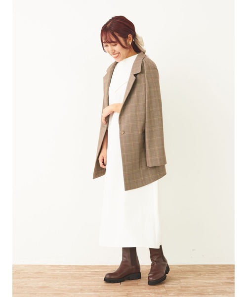 SLURR(スラ―)の「パイピング切替ボリュームスリーブワンピース(ワンピース・レディース・ベージュ/オフホワイト・S/M)」の10枚目の写真