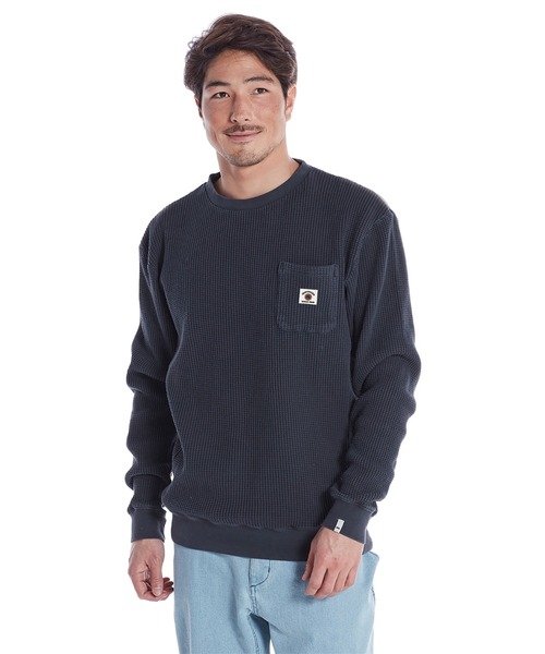 Quiksilver(クイックシルバー)の「MELLOW WASH POCKET C/クイックシルバーワッフルロンT(スウェット・メンズ・ホワイト/チャコールグレー/ベージュ/ブルー・MEDIUM/LARGE/X-LARGE/SMALL)」の1枚目の写真
