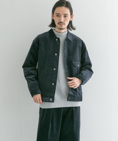 URBAN RESEARCH（アーバンリサーチ）の「『UR TECH』10Wコーデュロイブルゾン（ブルゾン・メンズ・ネイビー/ブルー系その他/オフホワイト・MEDIUM/LARGE）」の2枚目の写真