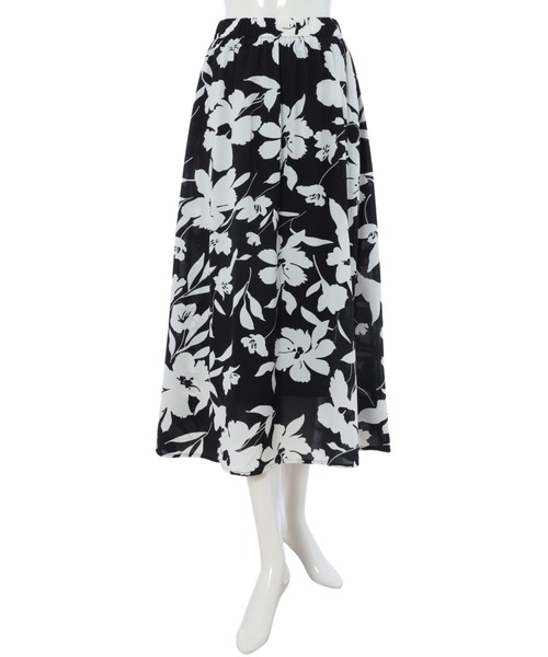 fifth(フィフス)の「シックフラワーフレアスカート(スカート・レディース・ブラック/ベージュ・MEDIUM)」の8枚目の写真